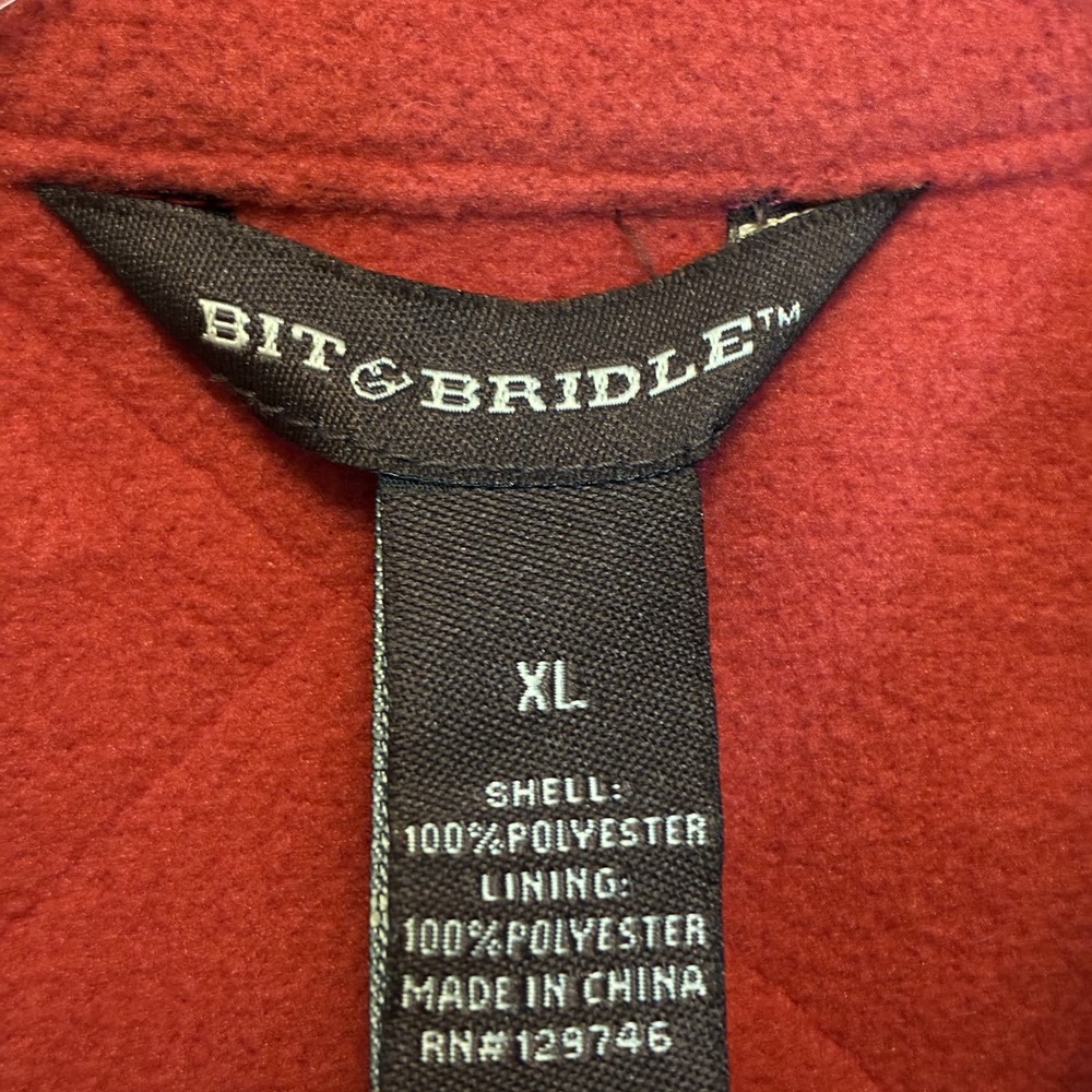 Bit & Bridle Women Red Quilted Full Zip Fleece Lined Vest XL Country Club Casual - Picture 4 of 9